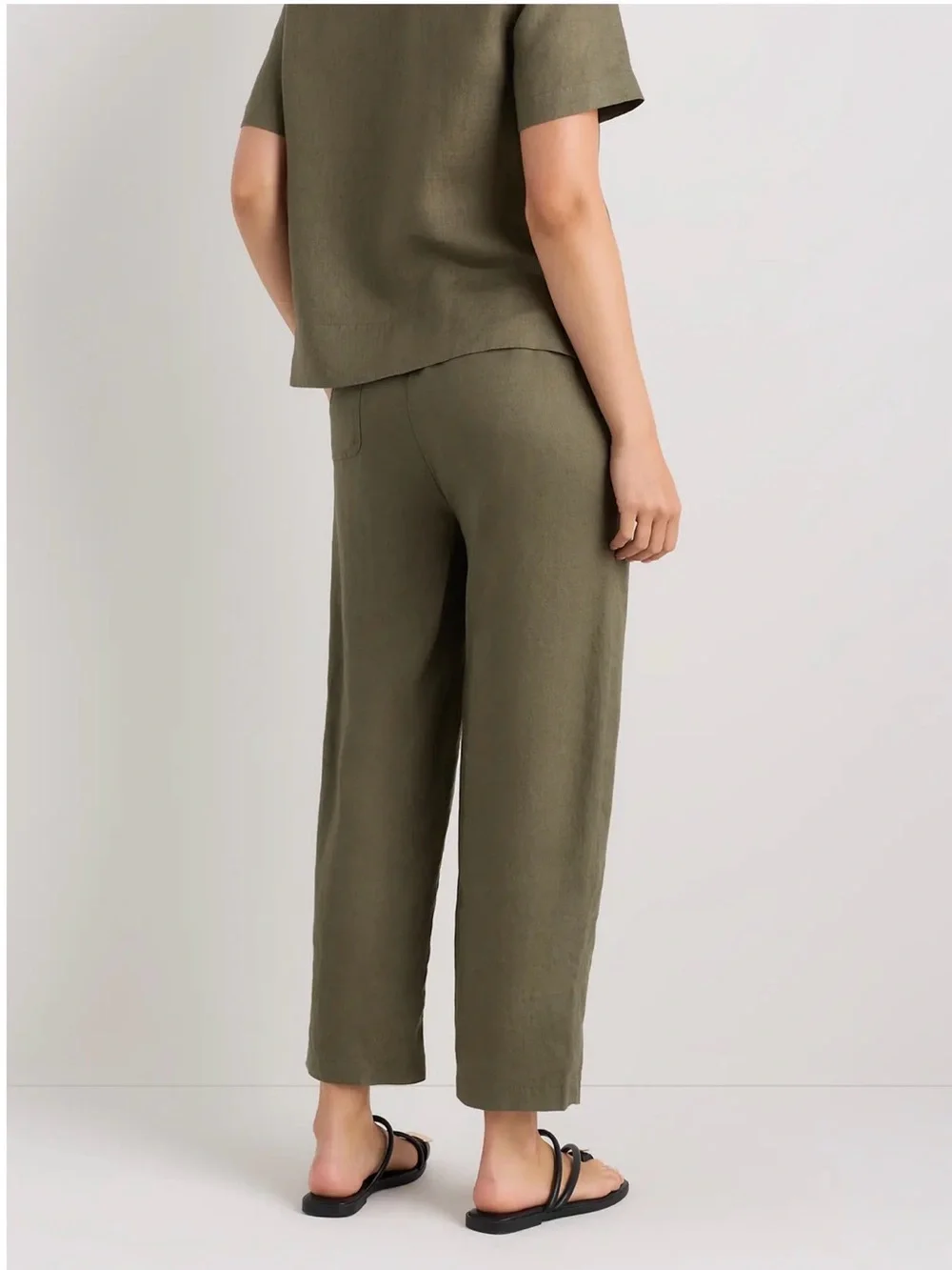 NWT QUINCE 100% European Linen pants Bayberry Olive XL limited edition